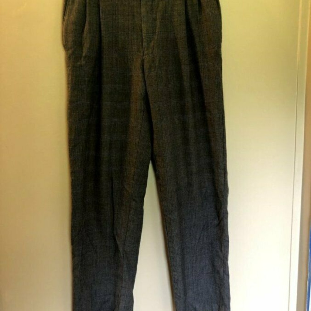Hart Schaffner Marx Wool Dress Pants Gray/Brown 33